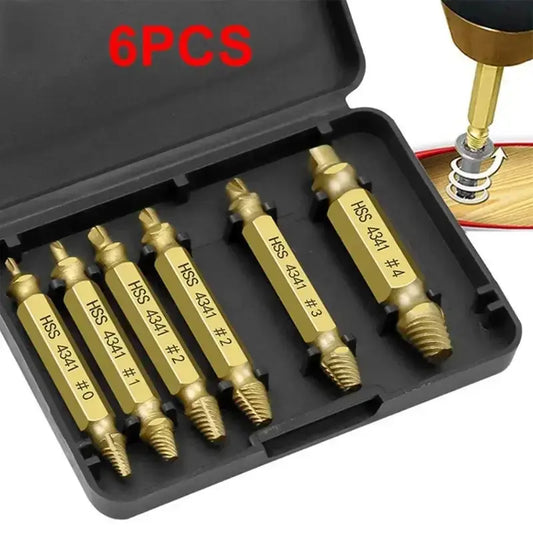 Damaged Screw Extractor Drill Bit Set 3/4/5/6Pcs Stripped Broken Screw Bolt Extractor Remover Easily Take Out Demolition Tools
